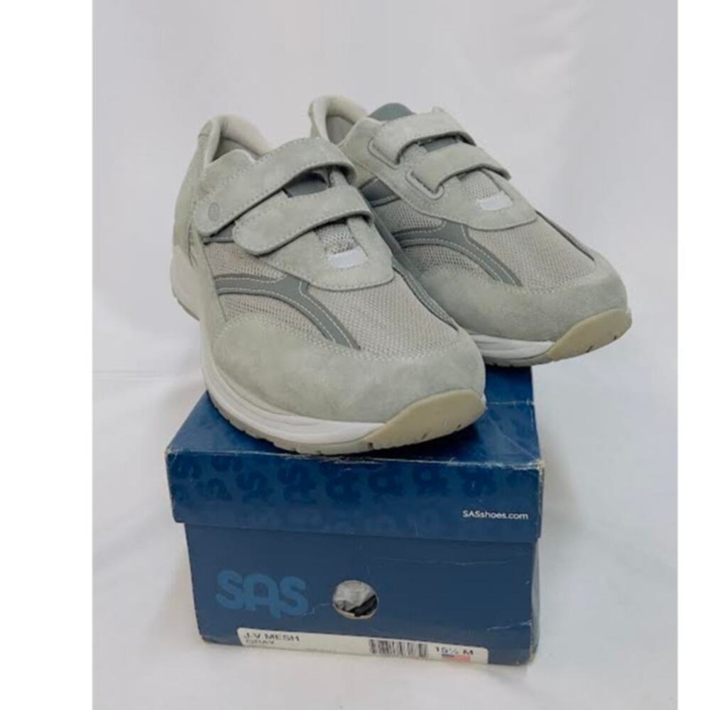 NWB! SAS Men's JV Mesh Adjustable Comfort Walking Sneaker‎ Gray 15.5